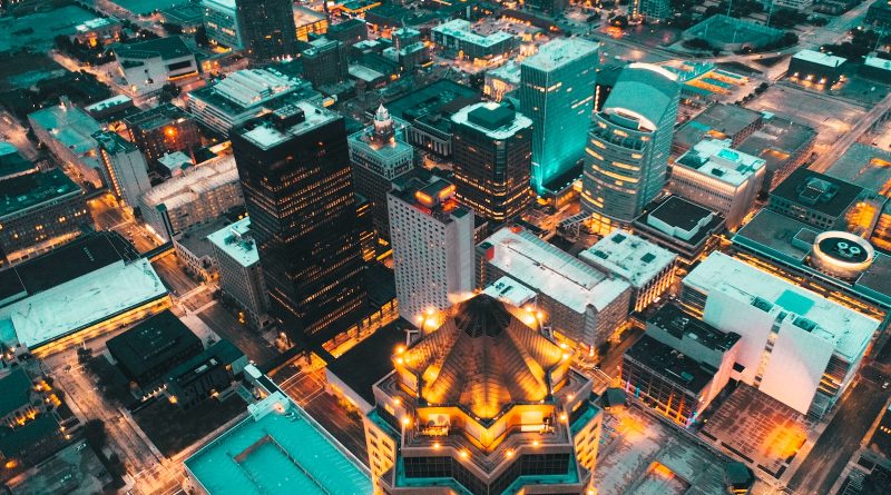 aerial photo of high rise buildings